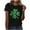 Black #02, variant on Nmnitkp Womens Tops High-Quality Fabric St Patricks Day Shirt Women - Funny Spring Tops for Women Shirts Lucky Shamrock T Shirt Casual Irish Short Sleeve Tops