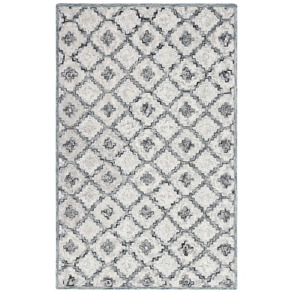 SAFAVIEH Soho Donette Geometric Area Rug, Grey/Ivory, 4' x 6'