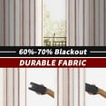 thumbnail image 3 of DriftAway Farmhouse Linen Blend Blackout Curtains 108 Inches Long for Bedroom Vertical Striped Printed Linen Curtains Thermal Insulated Lined Treatments for Living Room 2 Panels W52 x L108 Red, 3 of 8