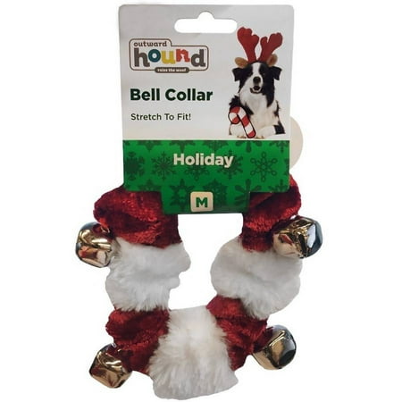 Outward Hound Kyjen PP01771 Dog Bell Collar Holiday Pet Accessories, Medium, Red