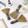 thumbnail image 3 of Happydeer Halloween Faux Amethyst Broom Figurine Handmade Healing Stone Fake Crystal Mini Witch Broom Decoration Ornament Festival Gift (Purple), 3 of 12