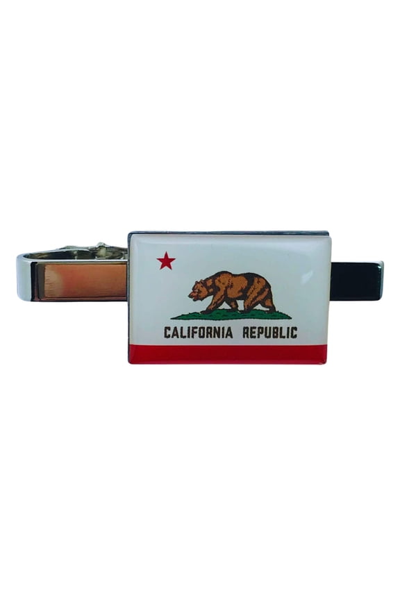 Tie Clip - State Flag California - Usa | Men's Formalwear Accessory, Tie Bar, Necktie Fastener, Collectible Keepsake