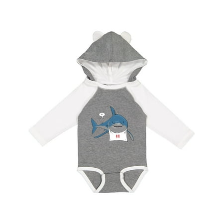 

Inktastic Shark Dinner Gift Baby Boy or Baby Girl Long Sleeve Bodysuit