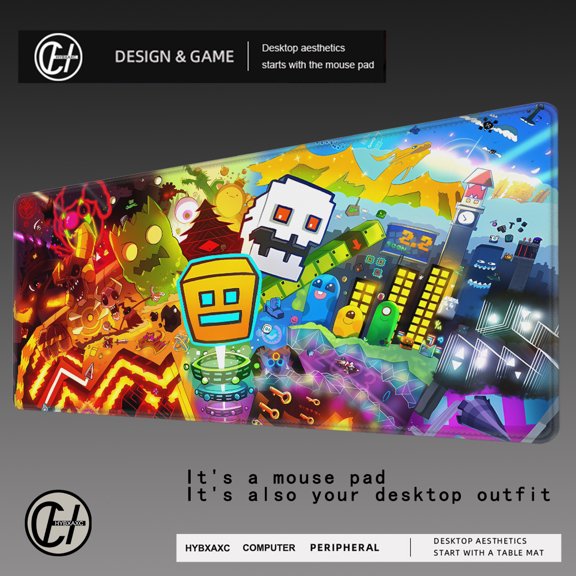 Mouse Pad Game Geometry Dash Desk Mouse Pad Cute HD Desk Pad Gaming Gamer Mouse Pad
