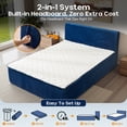 thumbnail image 3 of Vcatnet 16.7 inch Queen Mattress with Headboard, Bedroom Furniture Corduroy Cloud Bed, No Assembly Required, Blue, 3 of 11