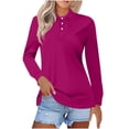thumbnail image 1 of asjyhkr Plus Size Womens Long Sleeve Shirts Button Summer Tops Trendy 2025 Work Business Causal T Shirts, 1 of 6