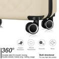 thumbnail image 3 of Luggage 3-Pieces Set ABS Durable Suitcase Beige 20"24"28", 3 of 6