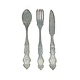 thumbnail image 1 of Large Galvanized Metal Fork, Spoon, Knife Farmhouse Wall Hanging Set: Rustic Charm Meets Practical Elegance in these Oversized Utensils, 21 Inches Long., 1 of 5