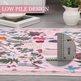 thumbnail image 4 of Floral 5x7 Area Rug Machine Washable Soft Print Boho Carpet Non Slip Low Pile Flower Area Rugs for Living Room Bedroom Dining Room Pink, 4 of 7