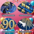 thumbnail image 4 of Golden Design Happy 90th Banner Blue Background 90th Birthday Display Fireworks Decor Star Pattern Birthday Backdrop for 90th Birthday Party Senior Anniversary Family Celebration, 4 of 9