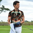 thumbnail image 4 of Daiia Glitch Screaming Skull Pattern Men’s Polo Shirts,Solid Deck Shirt,Classic Fit, Breathable Cotton Polo for Casual and Sport Wear-Large, 4 of 7