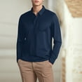 thumbnail image 2 of XDZJLR Polo Shirts for Men Casual Classic Button Basic Long Sleeve Solid Color Stylish Top XXL, 2 of 7
