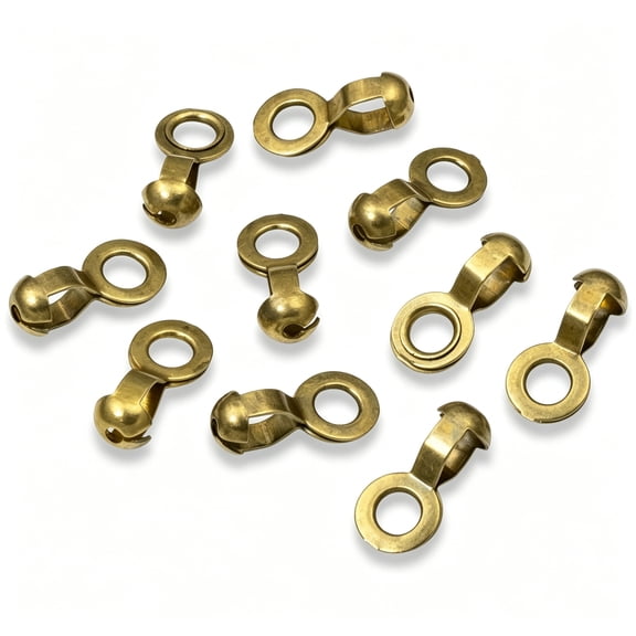 ZHZFKQ Antique Brass #6 Ball Chain Fan Pull Loop Connectors,Ceiling Fan Pull Chain Connector Link,Couplings for Diy Fan Lamp Replacement Pulls