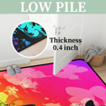 thumbnail image 4 of CURLYOOT Rainbow Butterfly Rug for Living Room Bedroom, 4x6 Ft Washable Area Rug, Non Slip Rugs for Entryway, Large Carpet for Indoor Dining Room, 4 of 7
