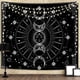 thumbnail image 1 of JM Sol Luna Tapiz colgante Sol y estrella Espacio ilusorio Tapiz en blanco y negro Dormitorio, sala de estar, decoración de la pared del hogar del dormitorio (130 * 150 cm) JM, 1 of 4