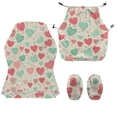 thumbnail image 5 of SCRAWLGOD Valentine's Day Decor Heart Stripe Spot Print Pink Beige Set of 4 Gaming Chair Covers Elastic Gaming Chair Cover Set Computer Armchair Seat Slipcovers with Armrest Covers, 5 of 7