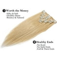 thumbnail image 6 of SEGO Red Clip in Hair Extensions Human Hair Full Head 100% Real Remy Thick Hair Extensions Silky Straight Balayage Blonde Hair Pieces, 6 of 7