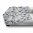 thumbnail image 2 of Whale Soft Flannel Fleece Blanket, Monochrome Marine Exotic Ocean Fishes Whales Swimming Wildlife Sea Illustration, Cozy Plush for Indoor and Outdoor Use, 50" x 60", Indigo and White, by Ambesonne, 2 of 5