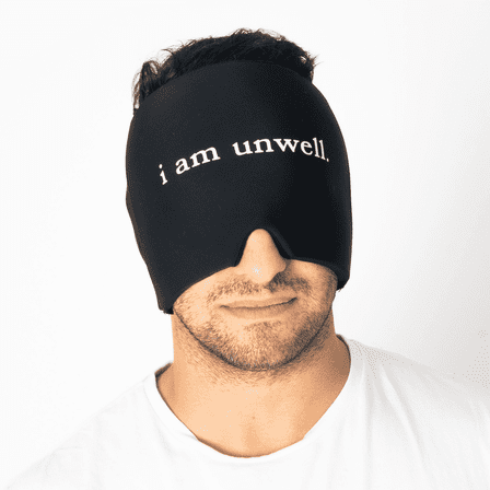 Huggs Hangover Relief Cap - "I Am Unwell." Soft Silicon Gel Design, Unisex, Snug Fit for All Head Sizes, Black