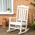 thumbnail image 3 of Outdoor Rocking Furniture In White. Made With Rustic High Back, , Expansive Seat And Slatted Back. 350lbs Weight Limit Chair For Enjoyment. White Oversized . Capacity, 3 of 5