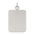 thumbnail image 1 of SS Rh-plt Engraveable Rectangle Polished Front/Satin Back Disc Charm QM446/35 (33mm x 20mm), 1 of 2