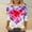 a38_Multicolor, variant on Tops for Junior Gifts for Girlfriend Graphic Pullover Valentine Trendy,Heart Print Crew Neck Cute Ladies Blouses Fashion