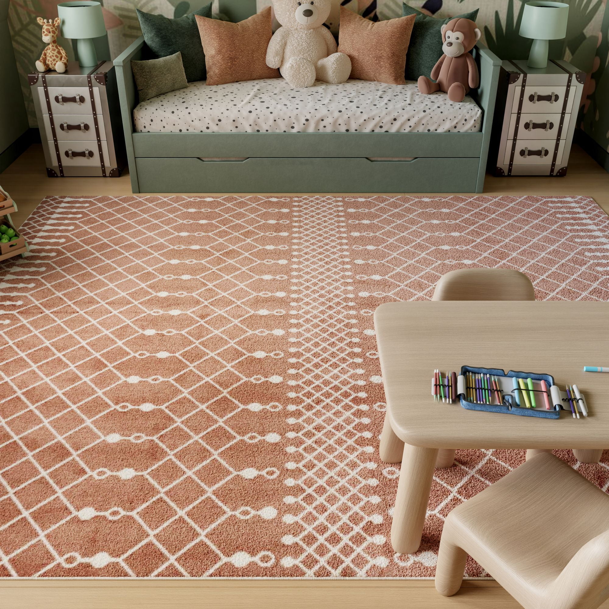 Nourison Astra Machine Washable 9' x 12' Copper Bohemian Indoor Flatweave Rug