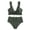 Army Green, variant on Gswybco Summer Bikini Set for Women 2PC Split Swimsuit Set High Waist Swim Shorts Strappy Adjustable Bathing Swimwear Pleated Bikini Top with Chest Cushion