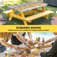 thumbnail image 6 of Yellow Grey Abstract Table Cloths for 5 Foot Rectangle Tables, Gradient Geometric Graffiti Modern Art Patio Waterproof Elastic Fitted Tablecloths, Washable Rectangular Table Cover for Camping, 6 of 8