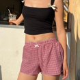 thumbnail image 2 of RWJDXD Amazon Short d'Été pour Femmes Européen et Américain à Rayures Tissé Élastique Taille Haute à Boutons Ample Décontracté Confortable Basique, 2 of 7