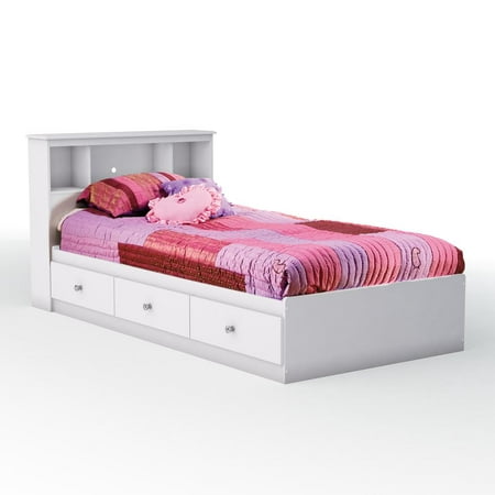 Crystal Twin Mate's Bed & Bookcase Headboard