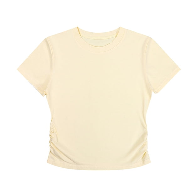 Camisetas de Verano para las Mujeres, Cuello Redondo Sólido de Moda, Blusas sin Mangas Casual para las Mujeres