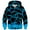 Blue, variant on Kids Tech Print Hoodie Stylized Flame Geometric Pattern Long Sleeve sweatershirt