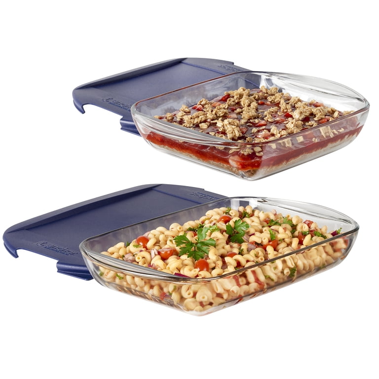 Anchor Hocking 4-Piece Rectangle Glass Bakeware Set with 2Qt and