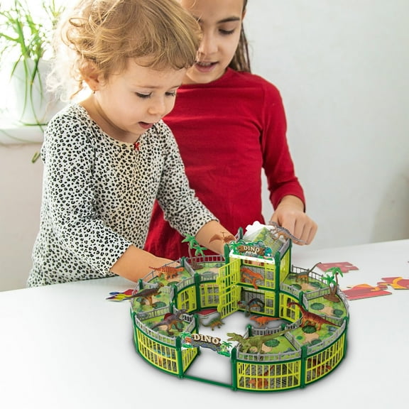 Yannianjz under $5 Dinosaur PuzzleToys, Dinosaur Castle Building Blocks Set, Educational STEMToysforKids, Creative Construction PuzzleToys, Dinosaur Themed LearningToys, Interactive Building Playset