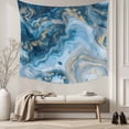 thumbnail image 5 of Blue Gold Marble Large Tapestry for Bedroom Wall Hanging Tapestry, Modern Abstract Geometric Gradient Ceiling Backdrop Tapestries Poster Blanket Wall Decor for Teens Room Living Room Dorm 100" x 59", 5 of 8