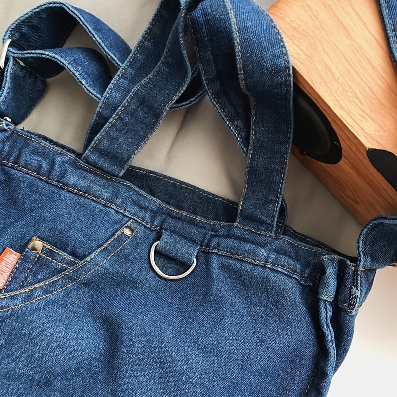 Denim Tote Bag for women bleached jean purse Large Capacity Zipper