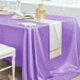 thumbnail image 4 of DAMAI Rectangle Purple Satin Tablecloth,102 x 58 Inch Overlay Satin Table Cover Rectangle Bright Silk Tablecloth Smooth Fabric Table Decoration,Bright Smooth Silk Table Cover for Wedding Party Events, 4 of 6