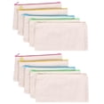 thumbnail image 1 of Bolsa para manualidades DIY en blanco, estuche de lona para lápices, bolsa de cosméticos de lona para maquillaje, bolsa de aseo de viaje multiusos, bolsas con cierre, 10 Uds., 1 of 7