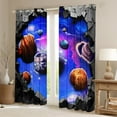 thumbnail image 2 of Galaxy Curtains Outer Space Themed 30%-50% Blackout Curtains, Solar System Window Curtains for Teens Universe Themed Bedroom Curtains Space Starry Sky Planet Curtains,2 Panels 42"Wx90"L, 2 of 5