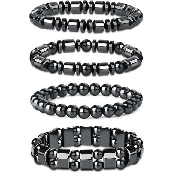 4Pcs Hematite Bracelet for Men Women Bangle Bracelet Magnetic Tiger Eye Bracelets