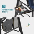 thumbnail image 6 of MCombo 3 Seat Outdoor Patio Swings with Adjustable Canopy, Retractable Trays, Cushions for Backyard, Poolside, Balcony 4092(Navy Blue), 6 of 9
