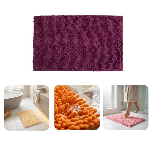 15.75 x 23.62 Inch Bathroom Rug, Water Absorbent Shaggy Bath Mat, Non Slip Floor Mat for Shower Entrance, Indoor Doorway