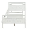 thumbnail image 6 of Euroco Modern Solid Wood Twin over Full Kids Bunk Bed Frame with Ladder, White, 6 of 9