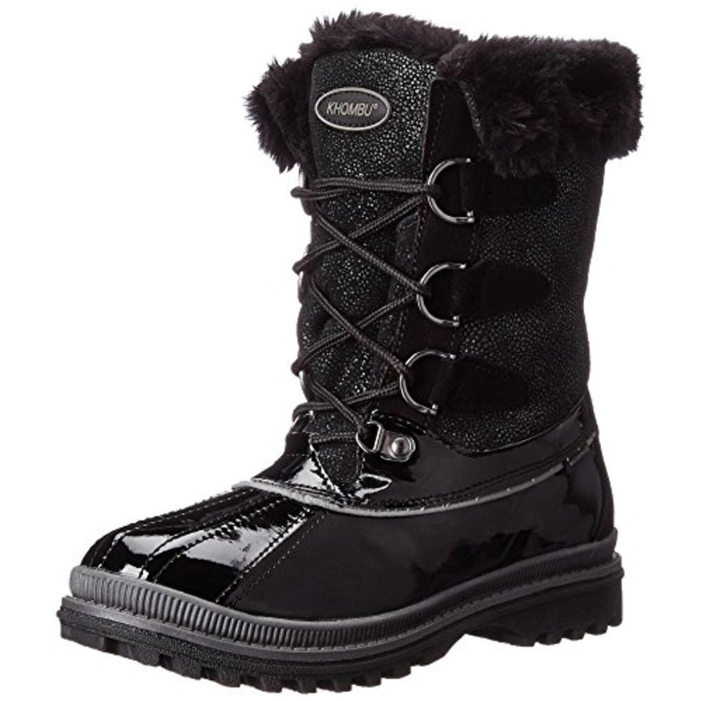 Khombu - Khombu Womens Free Faux Fur Patent Trim Winter Boots - Walmart ...