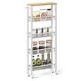 thumbnail image 1 of Carrito de almacenamiento rodante VASAGLE de 5 niveles, roble, beige y blanco, 13 x 45 x 100 cm, 1 of 8