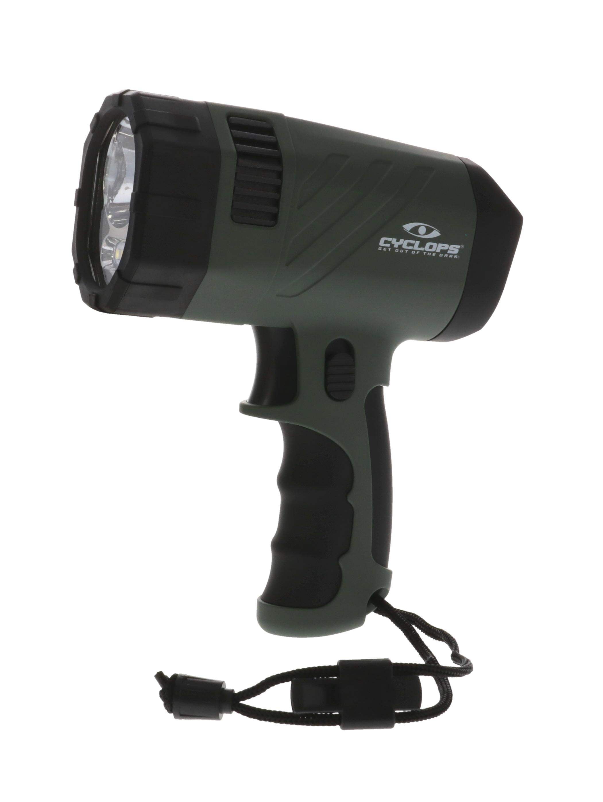 CYCLOPS REVO X-15 1500 Lumens Lighweight 4 Lighting Modes Rechargeable LED Handheld Spotlight | Emergency Whistle on lanyard & Detachable Red Lens Included