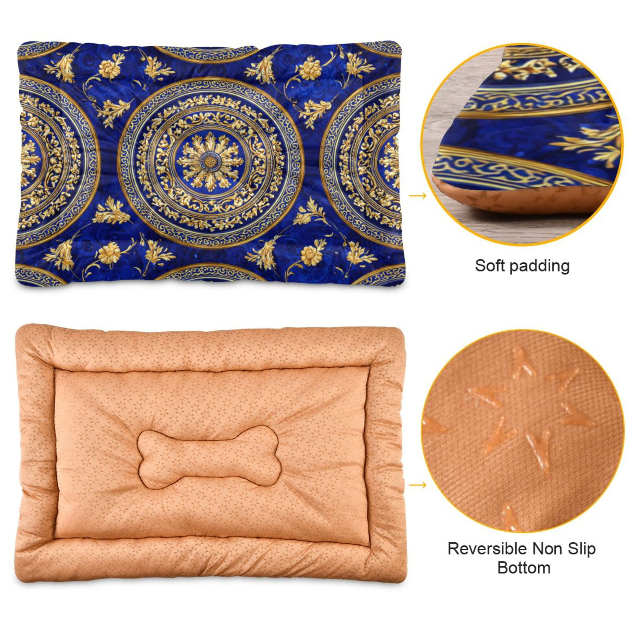 Cozy Mat Pet Bed Indoor Outdoor Warm Soft For Cat Dog Puppy(S/M) Royal Blue Background