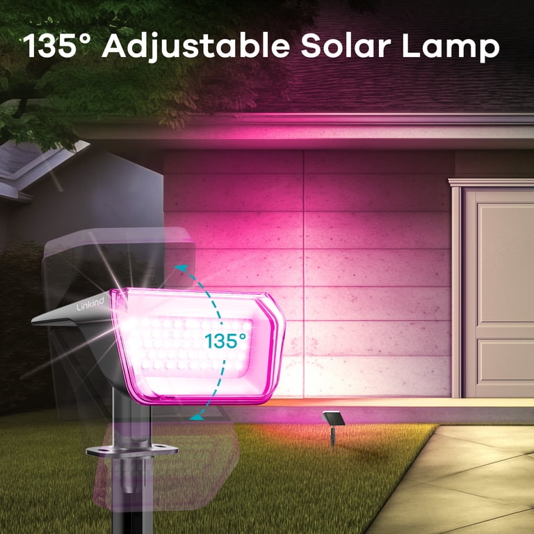 Linkind Solar Spotlights, 2-Pack 50 LED Color Changing photo 4