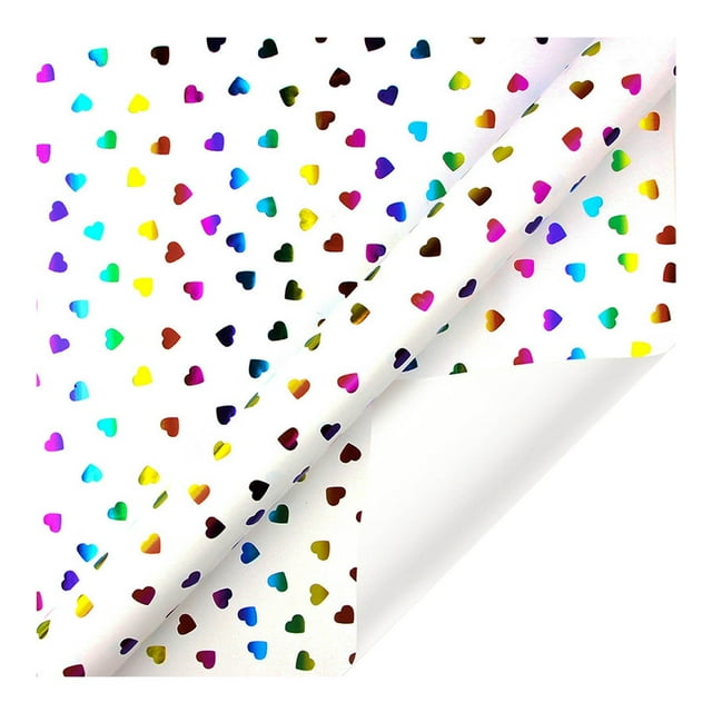 Mini Short Foil Wrap Paper with Stripes and Festive Birthday Lettering for Celebrations